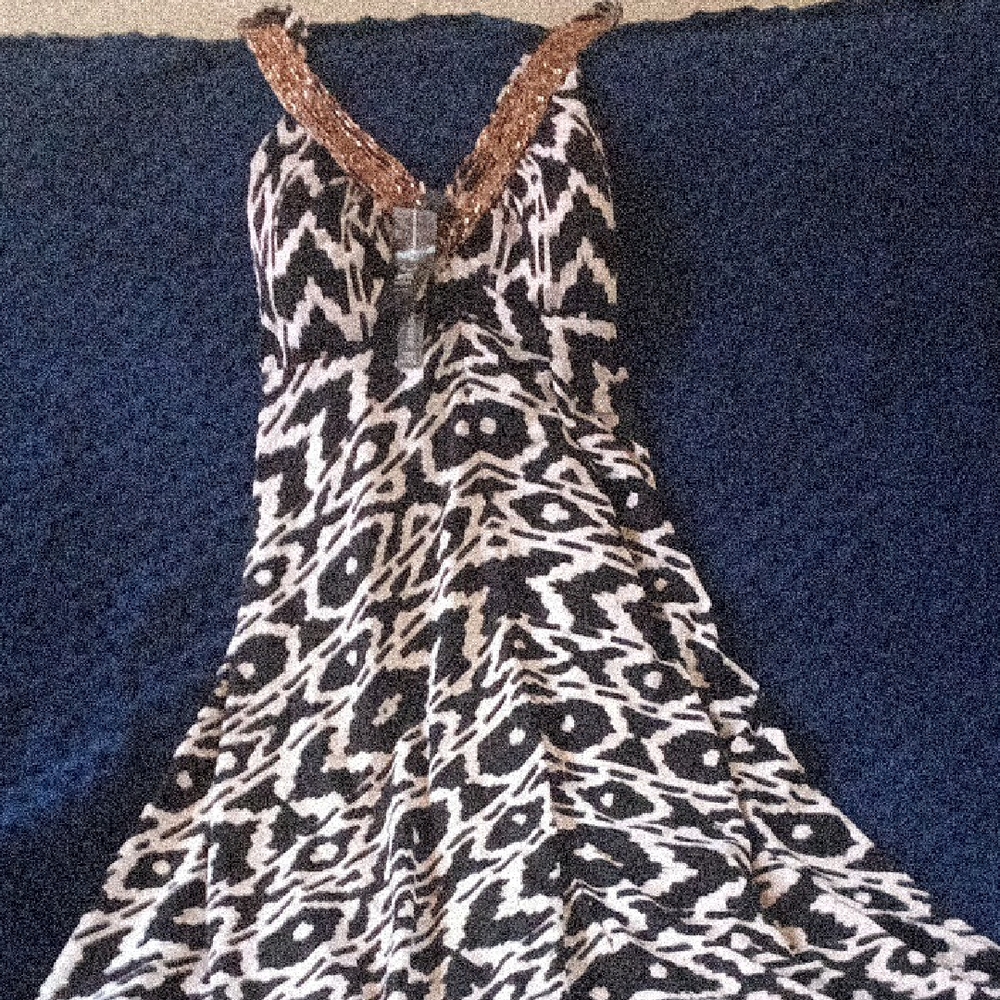 INC International Concepts Black and White Spaghetti Strap Sundress